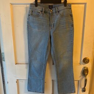 J. Crew Mid-Rise Flare Crop Light Blue Denim